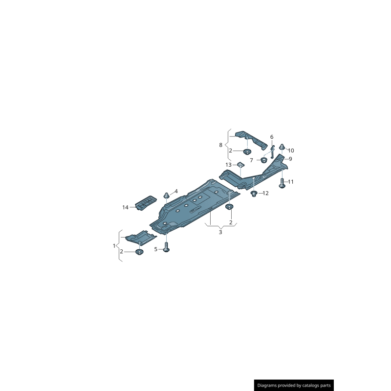 Garniture de protection de sous-caisse avant droite - Pièces d'origine Audi 8W0825202