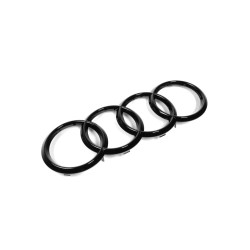 Emblème de badge d'anneaux avant en noir brillant - Pièces d'origine Audi 4H0853605CT94