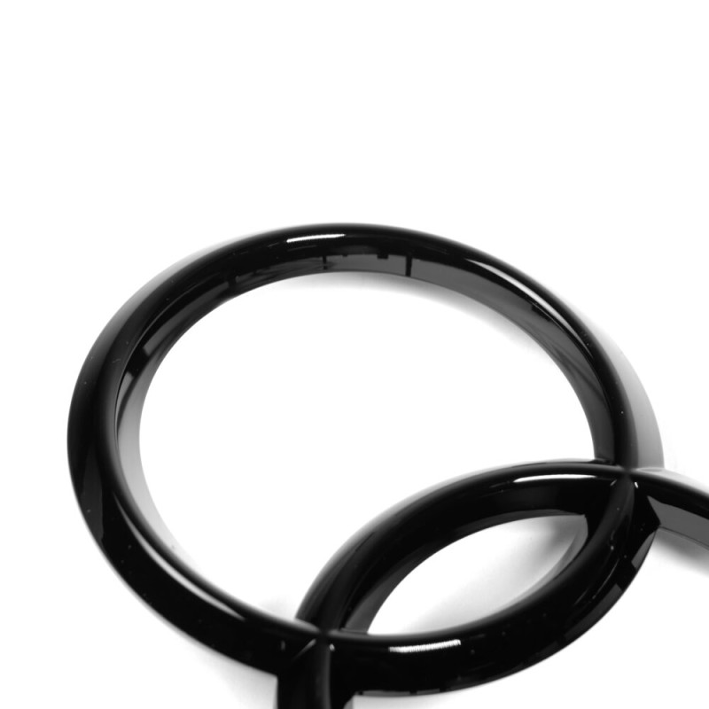Emblème de badge d'anneaux avant en noir brillant - Pièces d'origine Audi 4H0853605CT94
