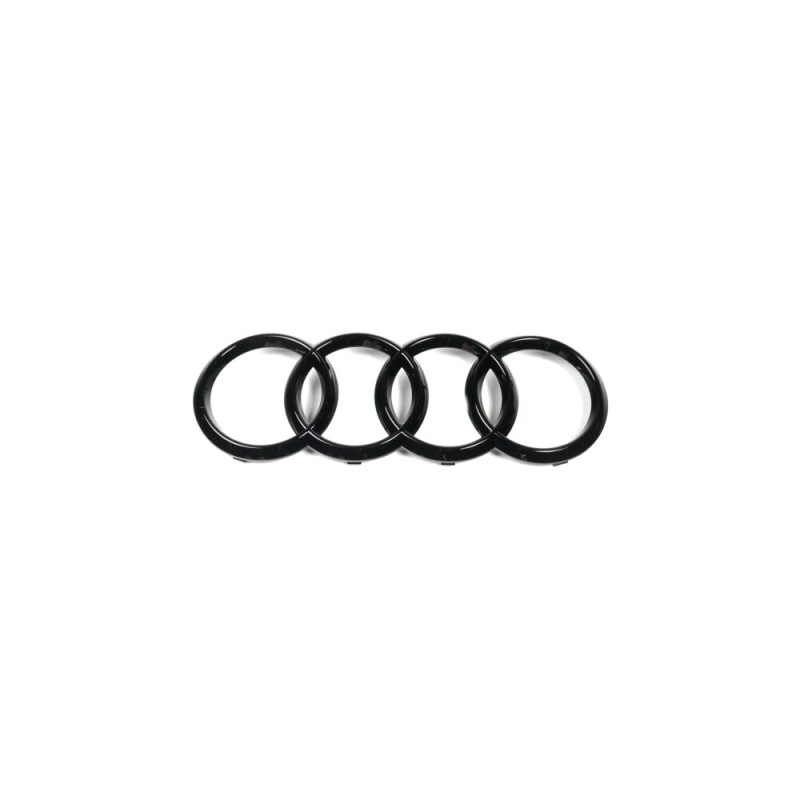 Emblème de badge d'anneaux avant en noir brillant - Pièces d'origine Audi 4H0853605CT94