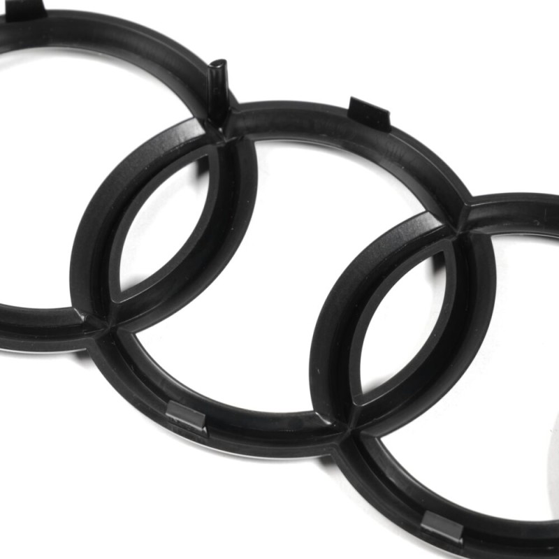Emblème de badge d'anneaux avant en noir brillant - Pièces d'origine Audi 4H0853605CT94