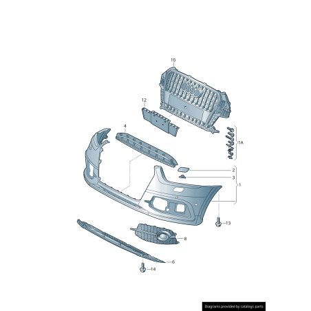 Grille inférieure centrale de pare-chocs avant S Line - Pièces d'origine Audi 8U0807683 Grille inférieure centrale de pare-chocs avant S Line - Pièces d'origine Audi 8U0807683