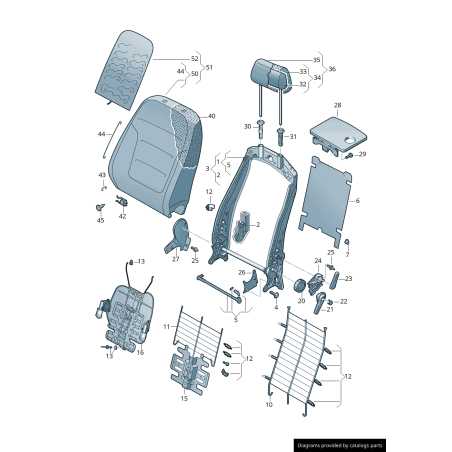 Bouton de réglage du dossier du siège avant - Pièces d'origine Audi 8K08816714PK