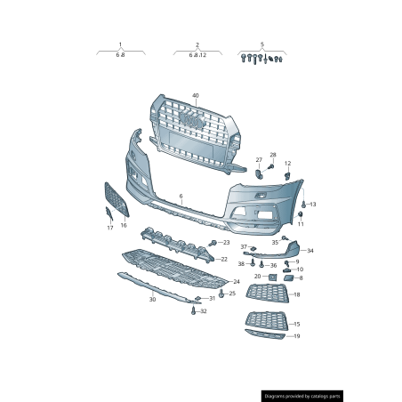 Cache élément de fermeture inférieur avant du moteur - Pièces d'origine Audi 8U0807233H Cache élément de fermeture inférieur avant du moteur - Pièces d'origine Audi 8U0807233H