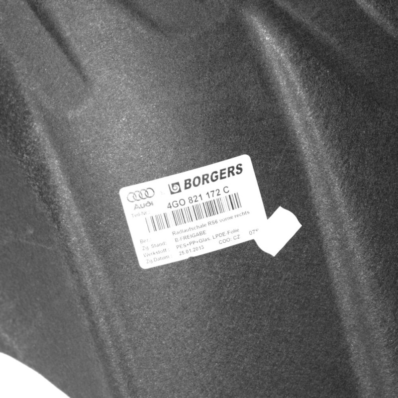 Protection de garniture intérieure d'aile avant droite - Pièces d'origine Audi 4G0821172C