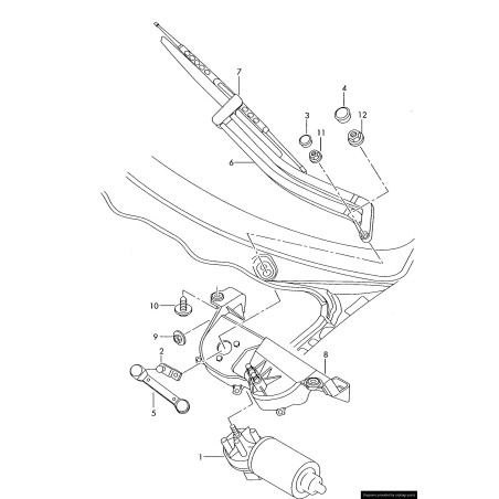 Liaison de base de l'essuie-glace avant pour conduite à gauche - Pièces d'origine Audi 8Z1955603 Liaison de base de l'essuie-glace avant pour conduite à gauche - Pièces d'origine Audi 8Z1955603