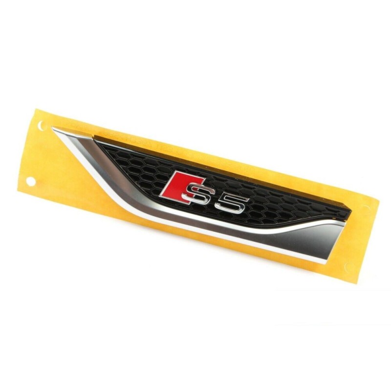 Aile avant en chrome avec badge s5 et garniture de pare-chocs gauche coté conducteur - Pièces d'origine Audi 8W6853601CPUZ.