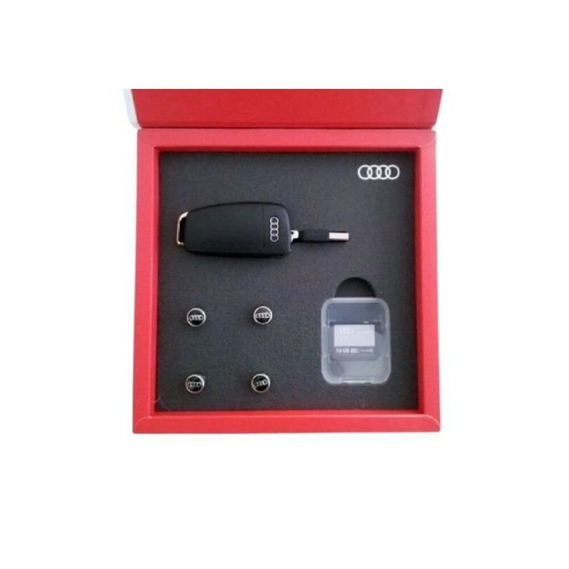 Boîte cadeau Clé USB 8 Go Bouchons de valve en aluminium Carte 16 Go - Pièces d'origine Audi 8R0063827K
