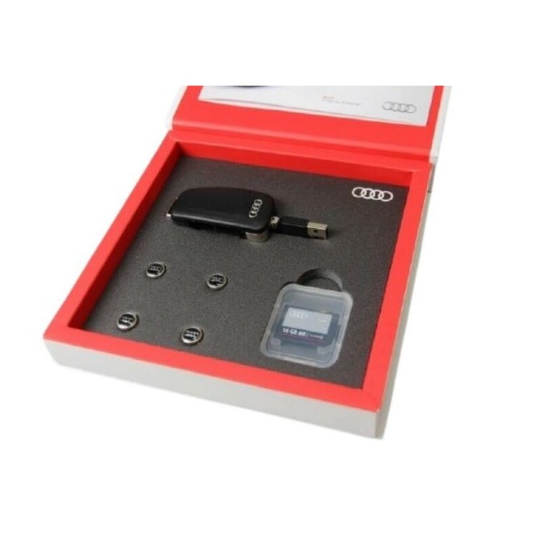 Boîte cadeau Clé USB 8 Go Bouchons de valve en aluminium Carte 16 Go - Pièces d'origine Audi 8R0063827K