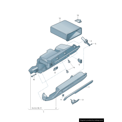 Compartiment de rangement de boîte à gants noir RHD - Pièces d'origine Audi 8J2857095B6PS