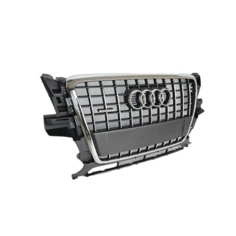 Grille de pare-chocs de radiateur central avant gris - Pièces d'origine Audi 8R0853651B1QP