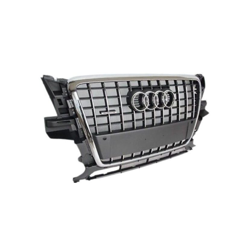 Grille de pare-chocs de radiateur central avant gris - Pièces d'origine Audi 8R0853651C1QP