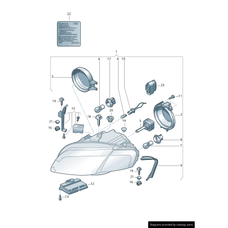 Cache-poussière intérieur de phare - Pièces d'origine Audi 8E0941158E Cache-poussière intérieur de phare - Pièces d'origine Audi 8E0941158E