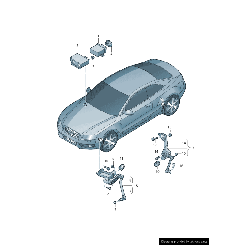 Capteur de niveau de contrôle de portée de phare avant - Pièces d'origine Audi 8K0941285P