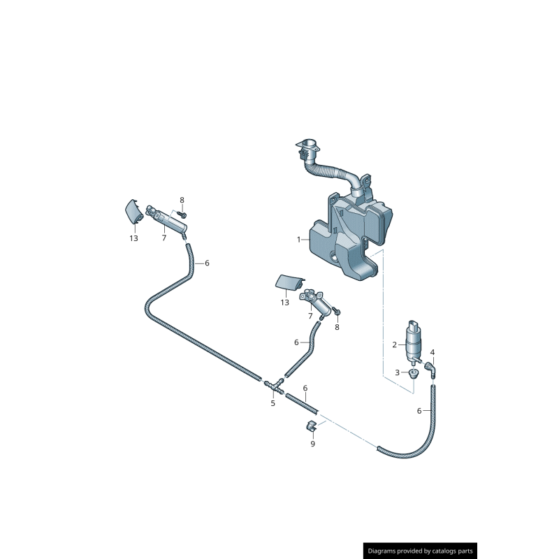 Cylindre de levage de lave-phare avec jet de pulvérisation coté conducteur gauche - Pièces d'origine Audi 81A955101