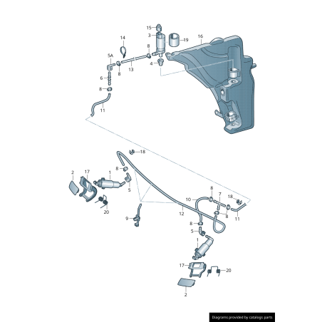 Ressort de plaque de retenue de lave-phare avant - Pièces d'origine Audi 8T0955339 Ressort de plaque de retenue de lave-phare avant - Pièces d'origine Audi 8T0955339