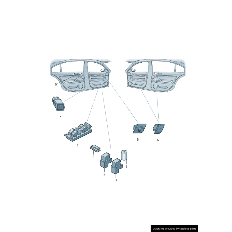 Interrupteur de bouton d'alarme antivol intérieur - Pièces d'origine Audi 4B0962109A01C