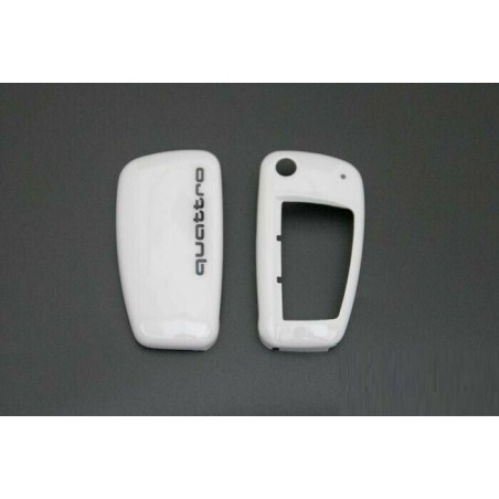 Coque de clé Quattro Design en blanc Cortina - Pièces d'origine Audi 8V0071208AB9A Coque de clé Quattro Design en blanc Cortina - Pièces d'origine Audi 8V0071208AB9A