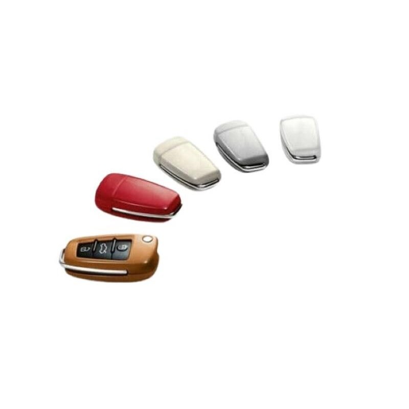 Coque de clé de voiture avec logo en anneaux de couleur blanc glacier - Pièces d'origine Audi 8V0071208BS9R