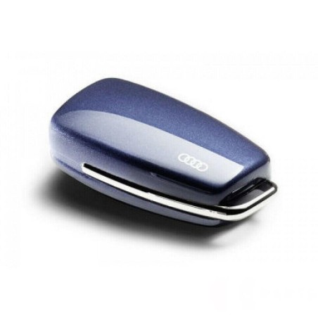 Coque de clé de voiture avec logo en anneaux en bleu utopie - Pièces d'origine Audi 8V0071208BX5L