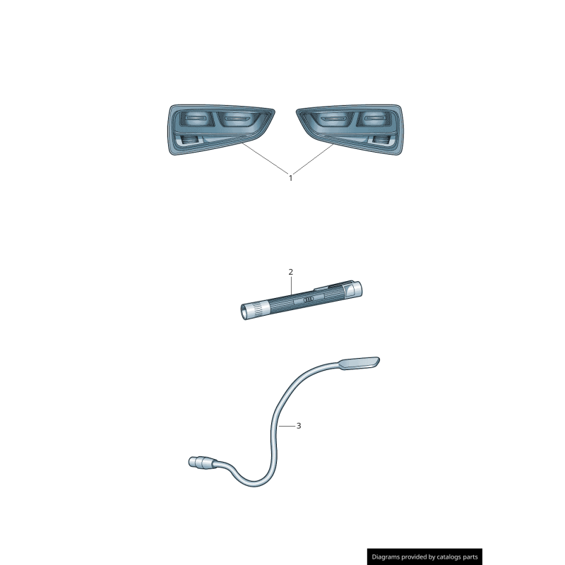 Feux arrière teintés en noir avec verre clair et éclairage rouge Euro - Pièces d'origine Audi 8X0052101A/8X0052102A.