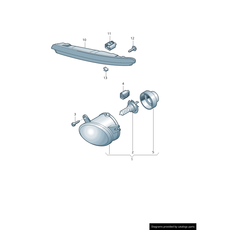 Barre lumineuse de feux de jour à LED gauche coté conducteur - Pièces d'origine Audi 4F0941067A