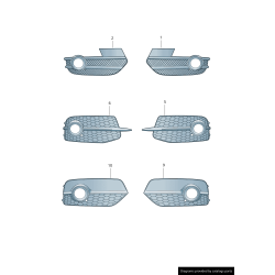 Grille de phare antibrouillard de pare-chocs gauche - Pièces d'origine Audi 8U0807681DSP9