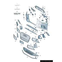 Grille de phare antibrouillard avant gauche de pare-chocs - Pièces d'origine Audi 4G0807681TT94