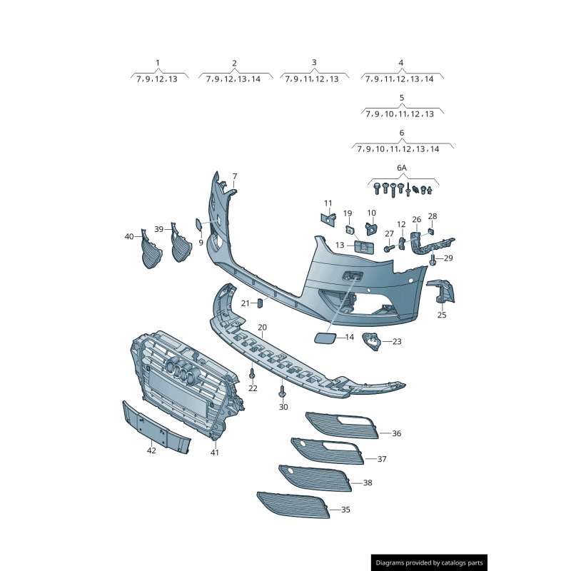 Support de pare-chocs avant gauche - Pièces d'origine Audi 8V3807183A