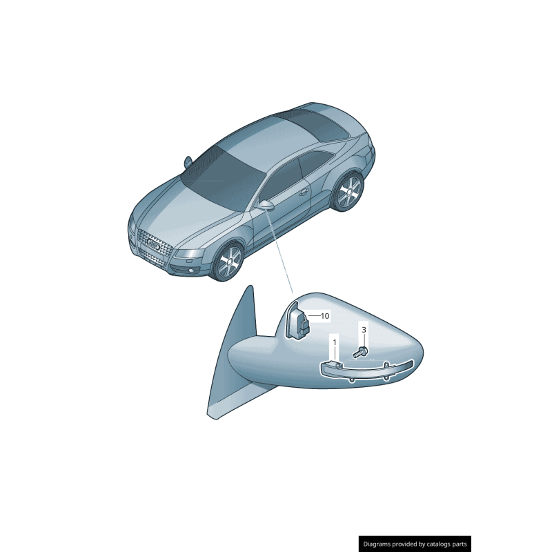 Indicateur de clignotant à LED pour rétroviseur gauche - Pièces d'origine Audi 8K0949101D