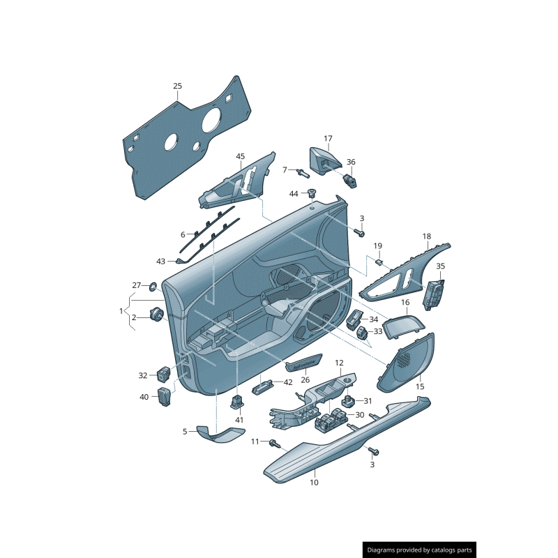 Garniture de triangle de miroir de porte avant gauche coté conducteur noire - Pièces d'origine Audi 4G88575054PK