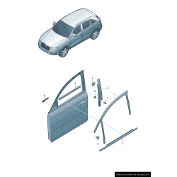 Garniture de pilier de porte avant gauche coté conducteur en noir brillant - Pièces d'origine Audi 8R0837901P5FQ