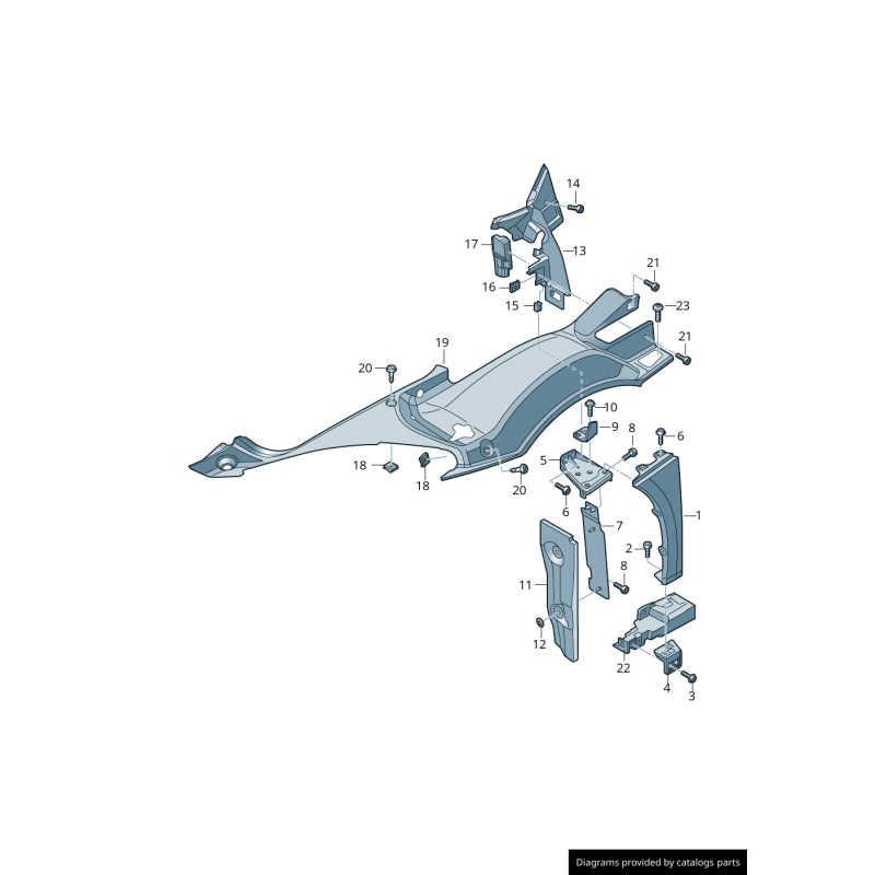 Couvercle d'aile côté gauche coté conducteur - Pièces d'origine Audi 4S0821169A9B9