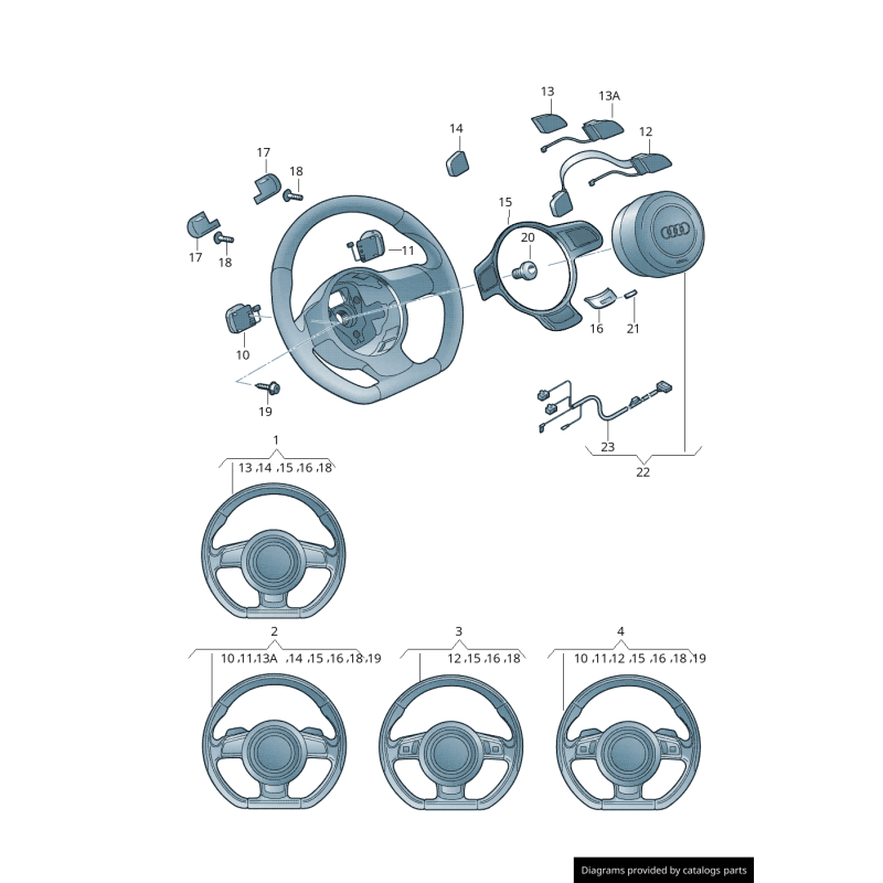 Couverture inférieure du volant - Pièces d'origine Audi 8J0419673E
