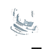 Garniture de barre en acier inoxydable pour pare-chocs avant inférieur - Pièces d'origine Audi 4G0807733 Garniture de barre en acier inoxydable pour pare-chocs avant inférieur - Pièces d'origine Audi 4G0807733