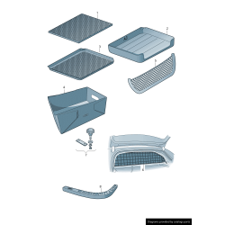 Grille de demi-séparation de compartiment à bagages noir - Pièces d'origine Audi 8P5017221