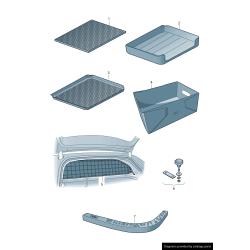Grille de demi-séparation de compartiment à bagages gris foncé - Pièces d'origine Audi 8K9017221