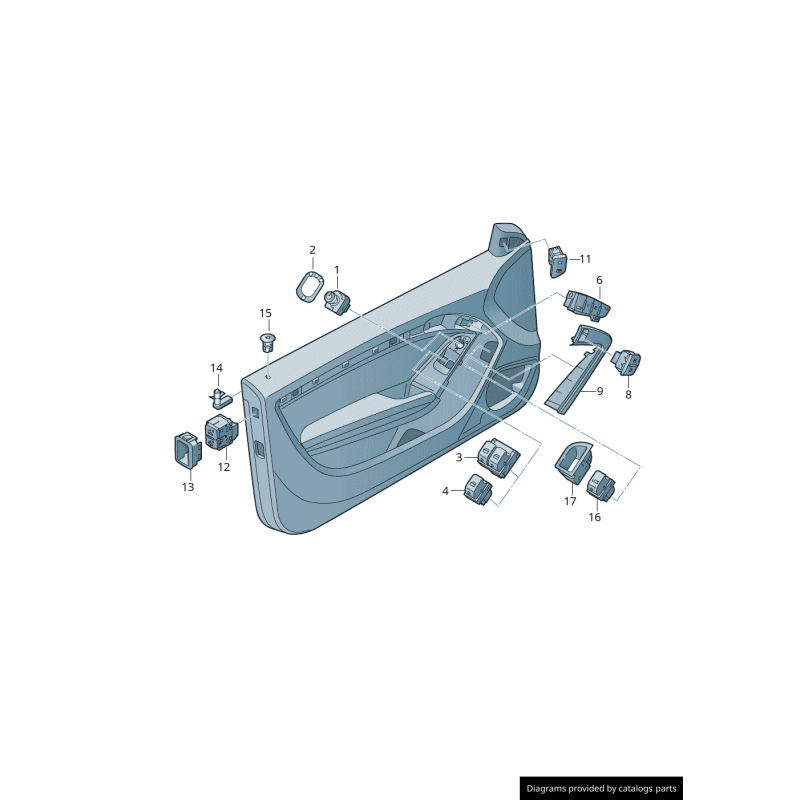 Bouton de commutation de siège mémoire RHD - Pièces d'origine Audi 8T0959770V10