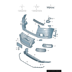 Pare-chocs avant gauche avec grille pour phare antibrouillard noir - Pièces d'origine Audi 8XA807681C9B9