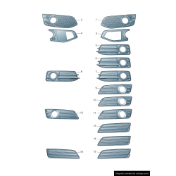 Pare-chocs avant gauche inférieur avec grille mate - Pièces d'origine Audi 8P0807681E