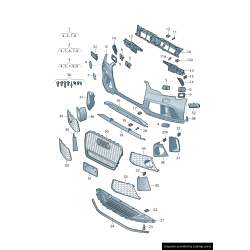 Garniture de calandre inférieure de pare-chocs avant gauche coté conducteur - Pièces d'origine Audi 4G8807795AP6