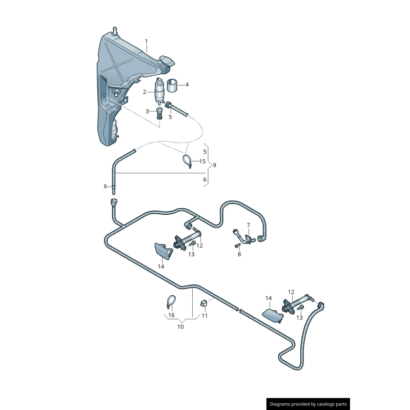 Cache de couvercle de lave-phare gauche coté conducteur - Pièces d'origine Audi 4G8955275DGRU