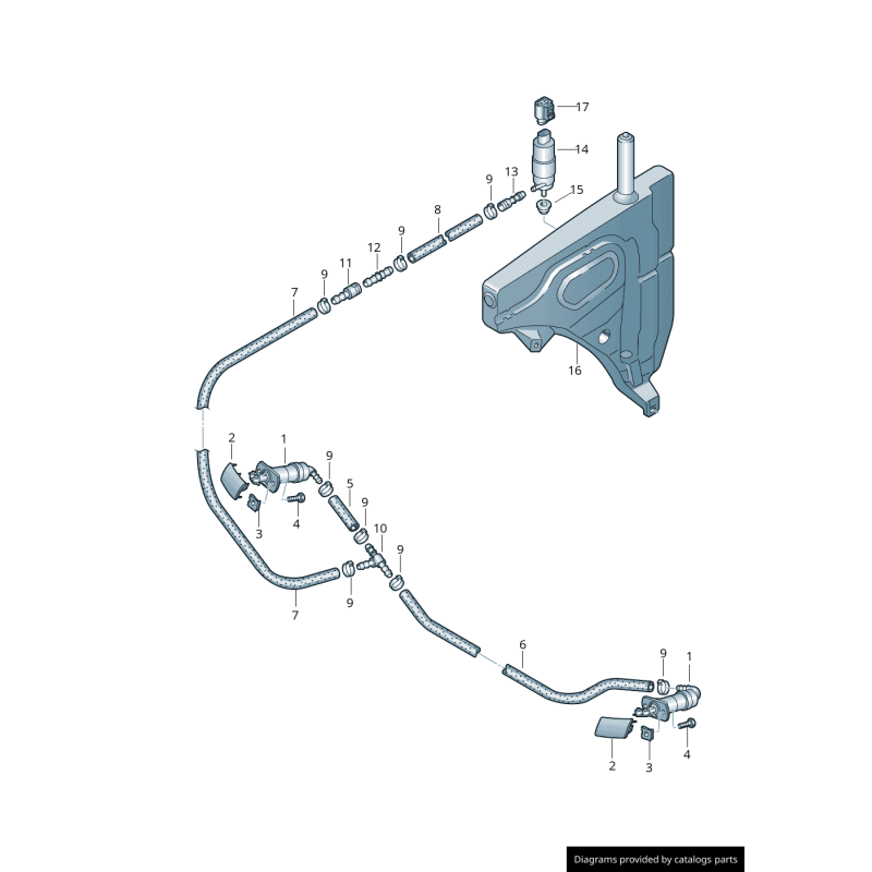 Cache de couvercle de lave-phare de phare gauche coté conducteur - Pièces d'origine Audi 4L0955275GRU