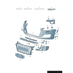 Cache de couvercle de lave-phare de phare gauche coté conducteur apprêté - Pièces d'origine Audi 8S0955275GRU