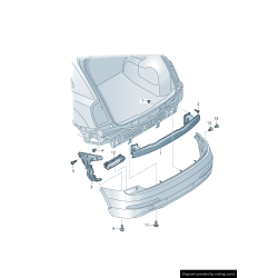 Support de pare-chocs arrière gauche coté conducteur - Pièces d'origine Audi 8U0807453A
