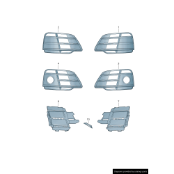 Guide d'admission d'air droit coté passager avec grille de pare-chocs - Pièces d'origine Audi 80A807680PRU6