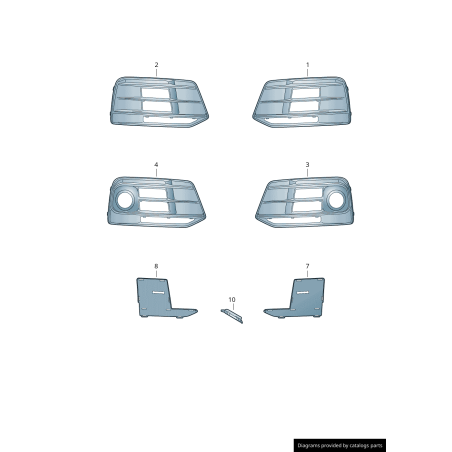 Grille de guide d'admission d'air droit coté passager - Pièces d'origine Audi 80A807680DRU6 Grille de guide d'admission d'air droit coté passager - Pièces d'origine Audi 80A807680DRU6
