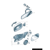 Capuchon de garniture de miroir latéral de porte droite coté passager - Pièces d'origine Audi 4L0857528GRU, apprêté. Capuchon de garniture de miroir latéral de porte droite coté passager - Pièces d'origine Audi 4L0857528GRU, apprêté.