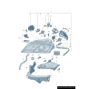 Kit de réparation de boîtier de phare droit coté passager - Pièces d'origine Audi 8T0998122A Kit de réparation de boîtier de phare droit coté passager - Pièces d'origine Audi 8T0998122A