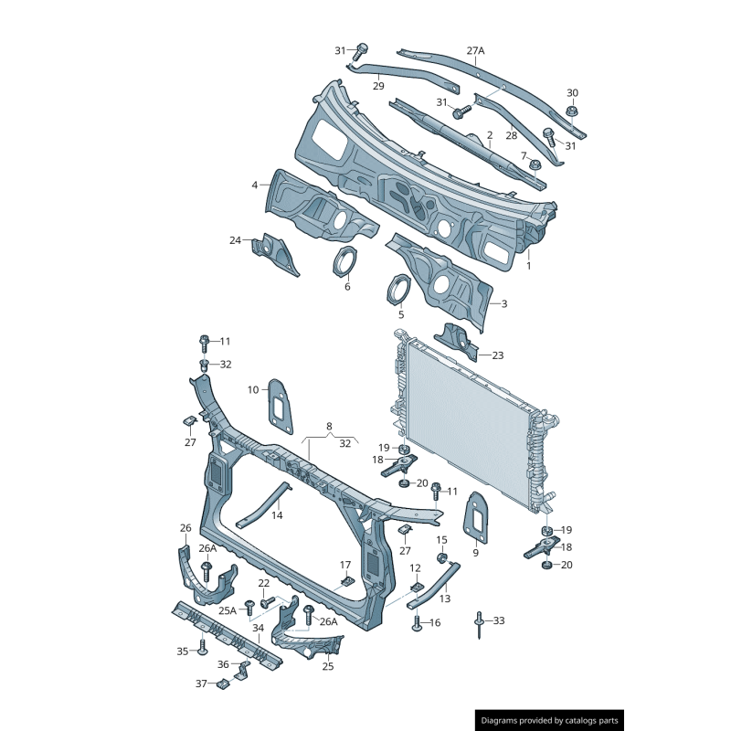 Support de bras de support de phare droit coté passager - Pièces d'origine Audi 8K0805608B